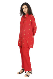 Red And Neon Green Coord