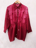 Brick Red Shibori Drawstring Top
