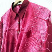 Brick Red Shibori Drawstring Top