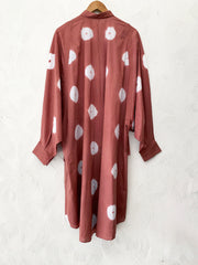 Peach Shibori Drawstring Tunic