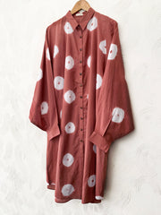 Peach Shibori Drawstring Tunic