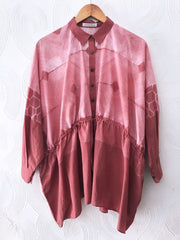 Peach Shibori Drawstring Top