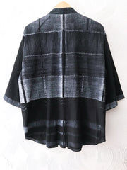 Black Shibori Drawstring Top